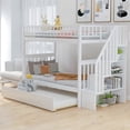 thumbnail image 1 of Hassch Twin Over Twin Bunk Bed With Trundle And Storage, White, 1 of 9