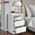 thumbnail image 1 of Hassch Two-Drawer Nightstand with Shelf, Modern White Bedside Table, Handleless Design, Space-Saving Storage Solution (15.75"L x 11.81"W x 23.62"H), 1 of 9