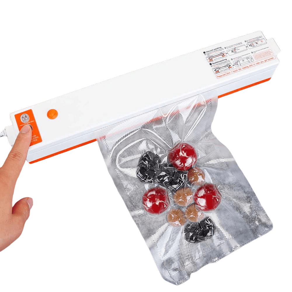 Hassch Vacuum Sealer Machine for Food Preservation and Freshness Storage, Compact Automatic Vacuum Sealing Machine with 10 Vacuum Bags for Dry Moist Food, White