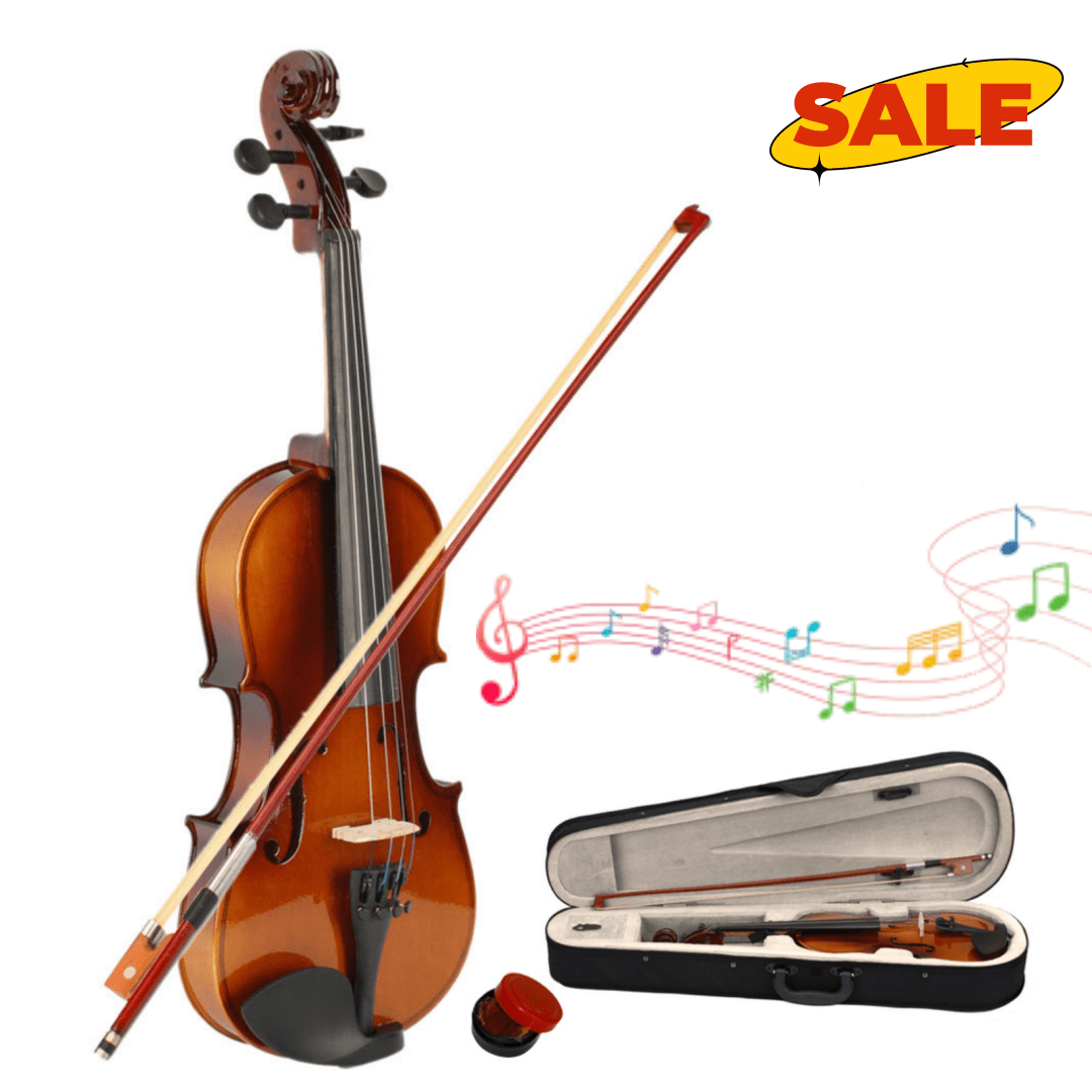 Hassch Violin 1/2 for Beginners, Acoustic Violin Set with Case, Rosin and Bow, Natural