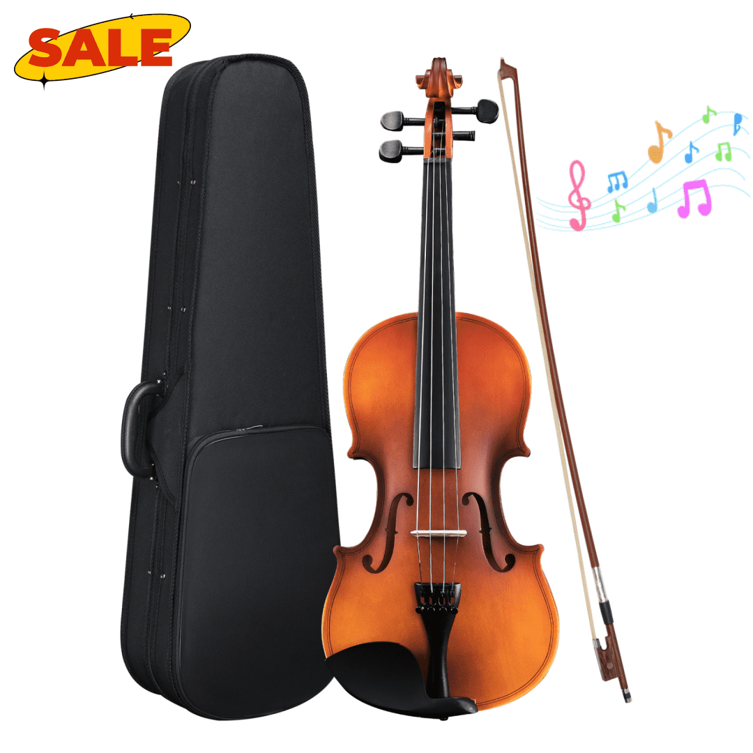 Hassch Violin for Beginners Adults, 4/4 Acoustic Violin, Fiddle Kit with Case, Bow, Rosin, Tuner, Strings and Shoulder Rest, Matte Natural