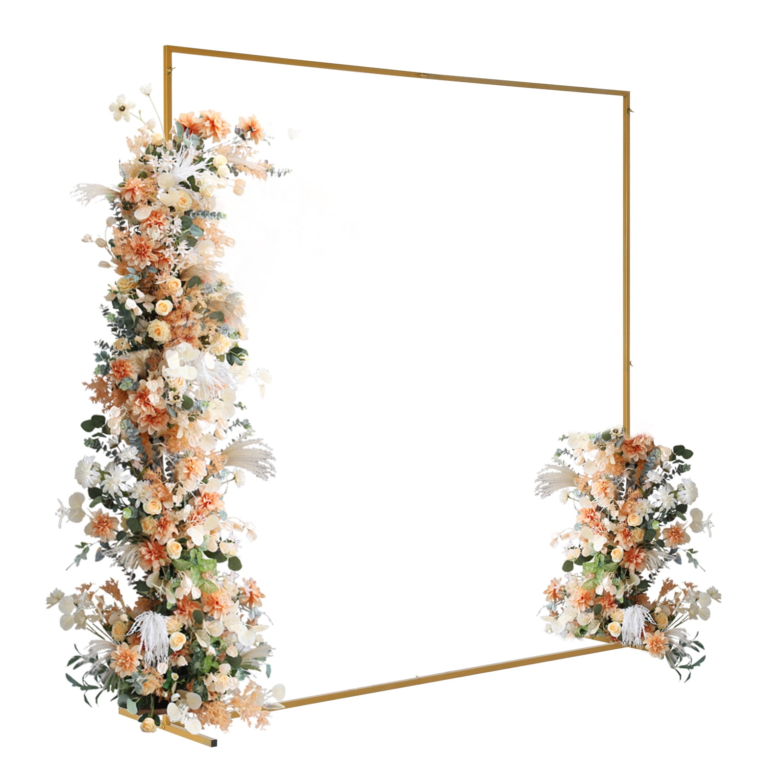Hassch Wedding Arch for Ceremony, 6.6ft Gold Metal Arch Stand with Base ...