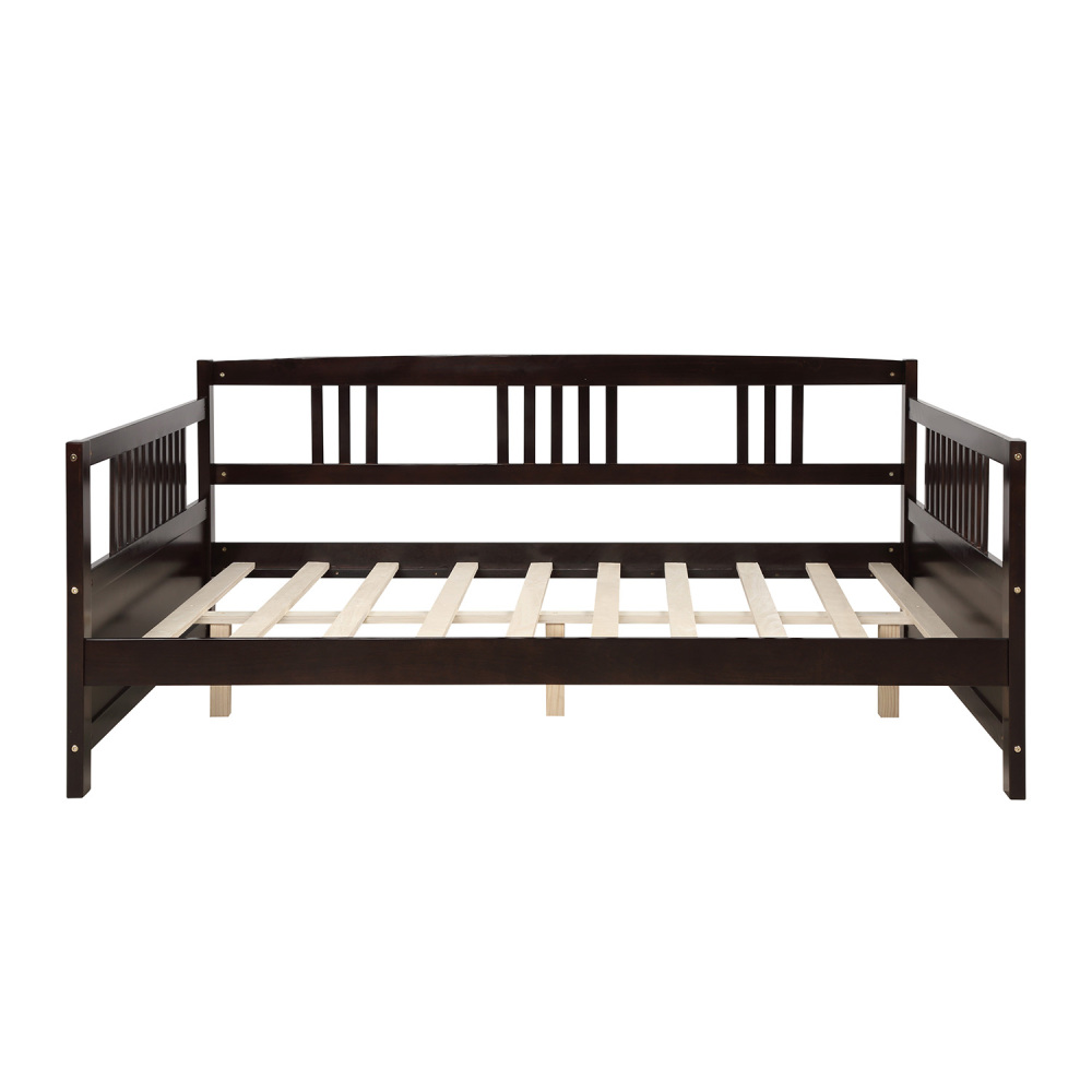 Hassch Wood Daybed Full Size Daybed With Support Legs, Espresso