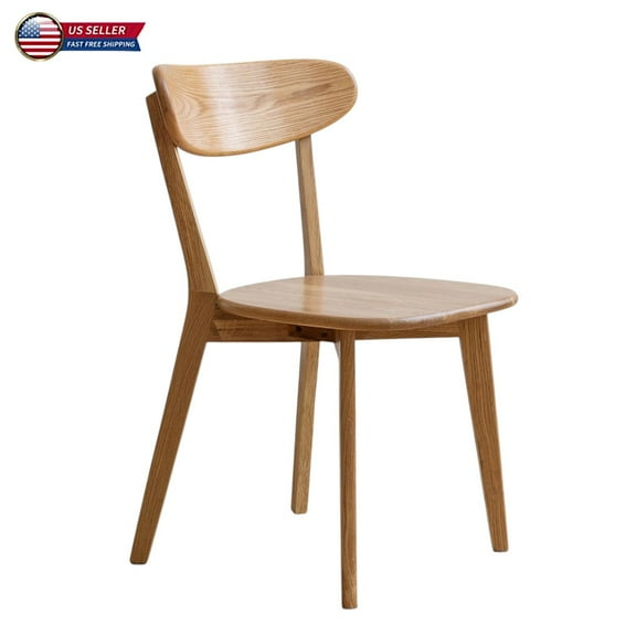 Hassch Wood Dining Chair with Wide Seat and Curved Backrest for Maximum Comfort, FAS-Grade Oak Construction, Kitchen, Dining Room, or Lounge Seating, 1 Pack