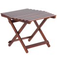 thumbnail image 1 of Hassch Wooden Folding Table Outdoor Side Table for Patio, Porch, Deck, Fire Pit, Backyard Party, BBQ, No Assembly Required, Brown, 1 of 9