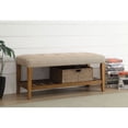 thumbnail image 1 of Hassch Wooden Shoe Bench Entryway 3-Tiers Bench with Upholstered Cushion, Beige, 1 of 5