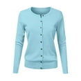 thumbnail image 1 of Hassda Clearance Knit Cardigan Sweaters Cardigan Sweaters for Women Plus Size Women's Round Neck Cardigan Knitted Long Sleeved Large Yards Loose Solid Color Short Sweater Jacket Cardigan S-3XL, 1 of 4