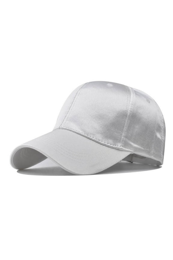 Clearance! Male Female Neutral Summer Satin Solid Baseball Caps Adjustable Hat Visors White One Size Overstock Items Clearance All Prime