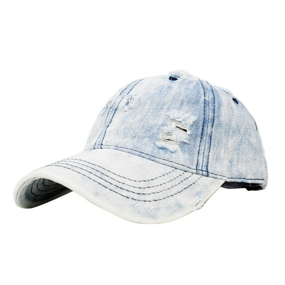 Hassda Clearance! Men Ladies Hat Fashion Baseball Cap Denim Buckle Outdoor Sunscreen Sunshade Hat Light Blue One Size Overstock Items Clearance All Prime