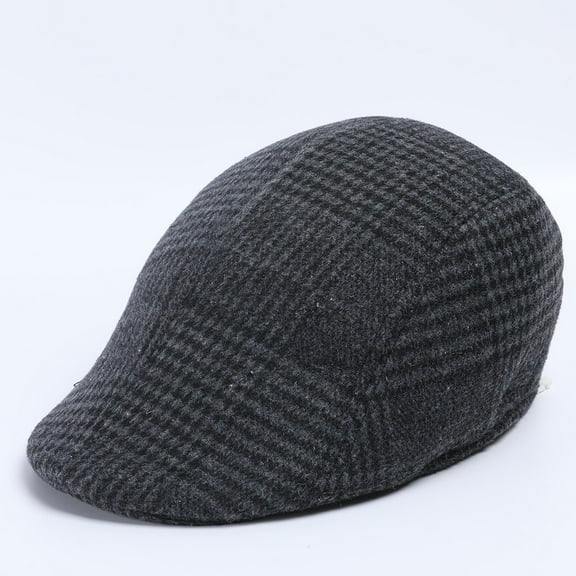 Hassda Clearance! Men Women Soft Plaid Retro Hats Casul Breathable Winter Warm Comfort Beret C One Size Overstock Items Clearance All Prime