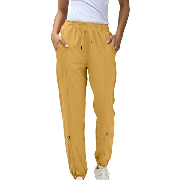 Hassda Clearance Petite Sweatpants for Women Teen Girls Bottom Sweatpants Baggy High Waist Elastic Jogger Pants Drawstring Athletic Pants Y2K Preppy Pants Jogger Sweatpants Women Yellow XXL