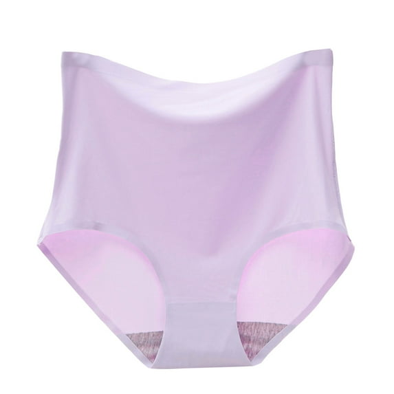 Hassda Clearance Soft Stretch Briefs Womens Underpants Solid Color Breathable Microfiber Briefs High Waist Ice Silk Seamless for Women L-3XL