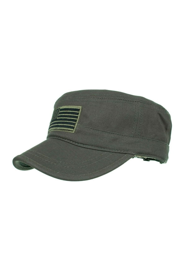 Clearance! Washed Cotton Military Caps Cadet Caps Unique Design Vintage Flat Top Cap Green One Size Overstock Items Clearance All Prime
