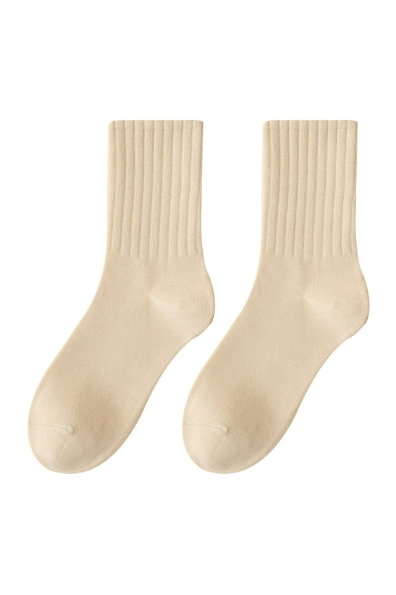 Clearance! Women Solid Color Socks Mid Tube Autumn And Qinter All Long Tube Pure Cotton Pile Socks E One Size Overstock Items Clearance All Prime