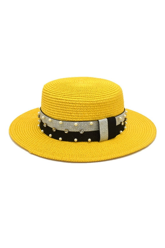 Clearance! Womens Sun Hat Summer Travel Sun Protection Hat Korean Version Of The Big Brim Straw Hat Outdoor All Match Sun Hat Fisherman Hat Yellow One Size Overstock Items Clearance All Prime