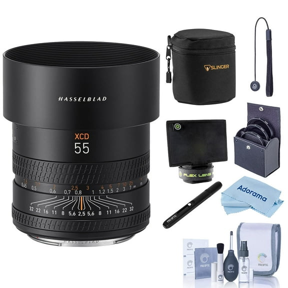 Hasselblad XCD 55mm f/2.5 V Lens, Bundle with Soft Lens Case, 72mm Filter Kit, Lens Shade, Pen Lens Cleaner and Cleaning Kit