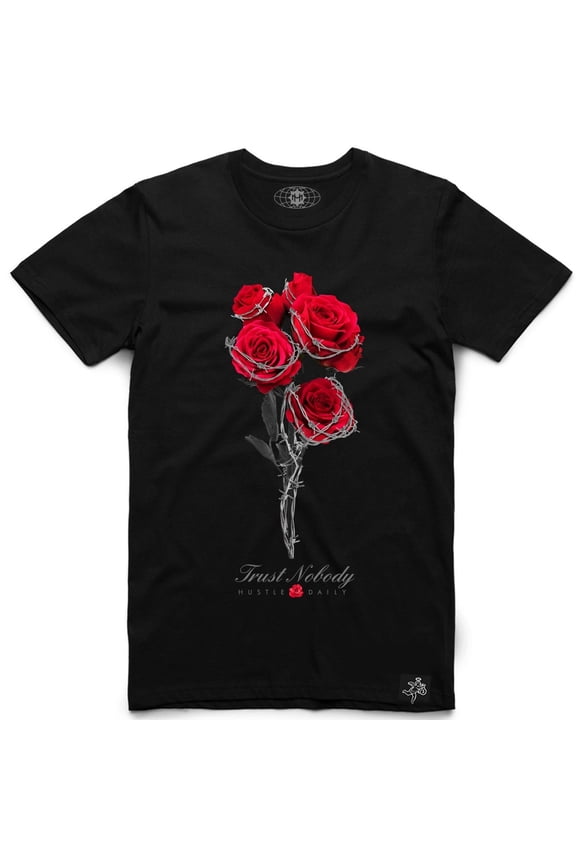Men Retro 4 Bred Barbed Roses QS ATS Tee (Black)