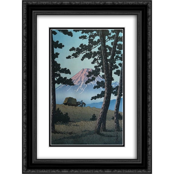 Hasui Kawase 2x Matted 20x24 Black Ornate Framed Art Print 'Evening at Tagonoura'