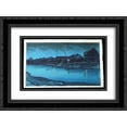 thumbnail image 1 of Hasui Kawase 2x Matted 24x20 Black Ornate Framed Art Print 'Omori Beach at Night', 1 of 2