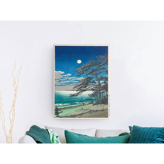 Hasui Kawase Spring Moon Beach Print: Shin Hanga Landscape Art Unframed Paper Print