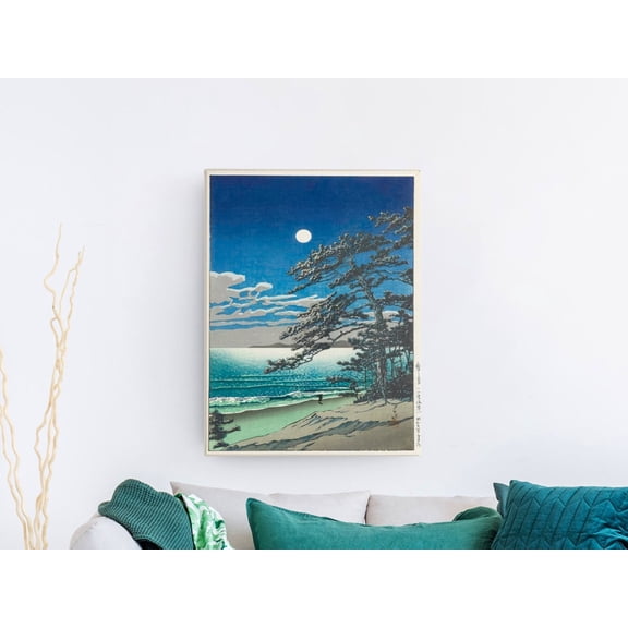 Hasui Kawase Spring Moon Beach Print Shin Hanga Landscape Unframed Paper Poster 8x10in