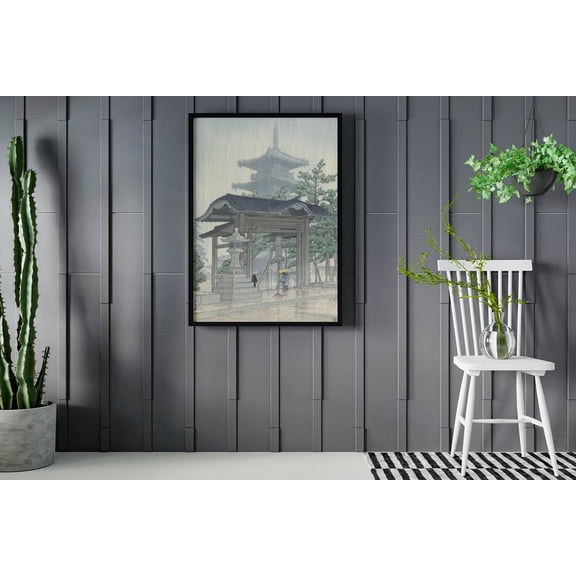 Hasui Kawase Zensetu Temple Print Ukiyo-e Japanese Art, Unframed Paper Poster 8x10in