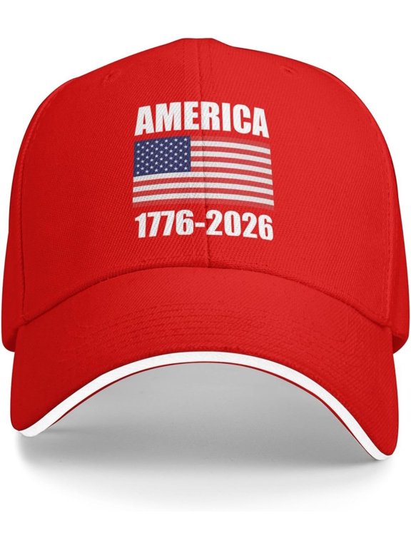 Hat America 1776-2026 American Birthday Baseball Cap Women Trucker Hats Cowboy Hat Adjustable Men Golf Dad Hats Black -u