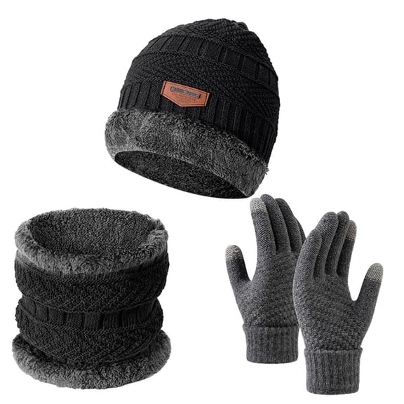 Hat And Gloves for Women Fleece Womens Scarves Set Fall Fashion Must Haves Slouchy Beanie Wool Grey2 Scarf