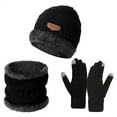 thumbnail image 1 of Hat And Gloves for Women Y2K Womens Scarves Set Winter Slouchy Beanie Wool Black2 Scarf, 1 of 3