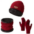 thumbnail image 1 of Hat And Gloves for Women Y2K Womens Scarves Set Winter Slouchy Beanie Wool Red3 Scarf, 1 of 3