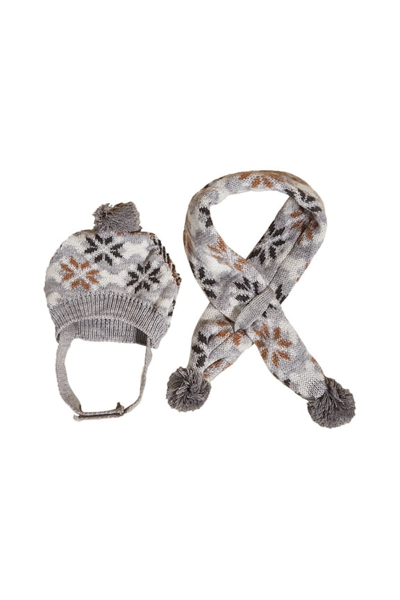 Hat And Scarf Winter Warm Knitted Cap With Matching Neck Warmer