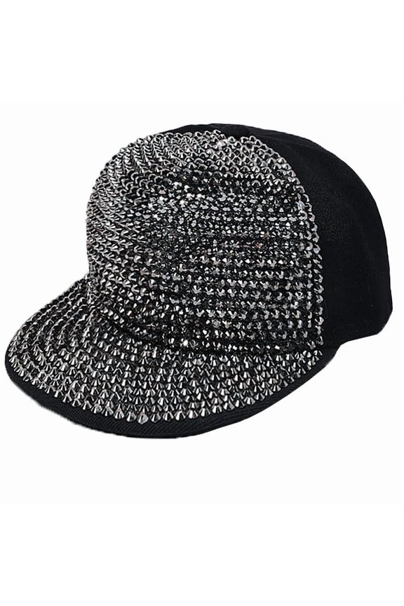 Hat Baseball Cap Women Studded Rhinestone Crystals Adjustable Baseball Cap Plain Sparkle Bling Denim Sun Hat