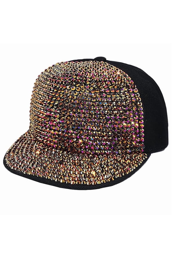 Hat Baseball Cap Women Studded Rhinestone Crystals Adjustable Baseball Cap Plain Sparkle Bling Denim Sun Hat
