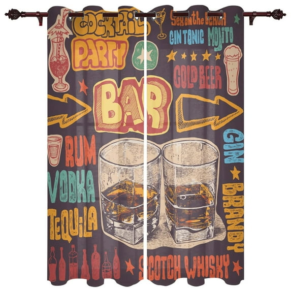 Hat Beer Sausage Window Curtains for Living Room Printed Curtains In The Bedroom Modern Home Decor Drapes