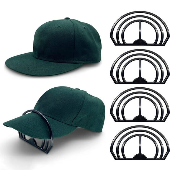 Hat Bill Curve Shaper Tool (Peak Bender Kit, Cap Accessory), Black, 4Pc Black Hat Brim Bender For Curving Caps, Steaming Optional, Convenient Design, Meiiso