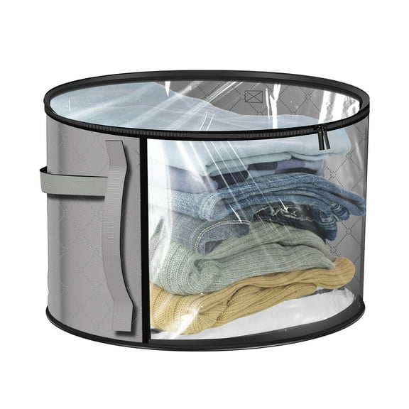 Hat Box with Clear Window Round Hat Storage Box Large Capacity Hat Organizer Box Foldable Cowboy Hat Box Portable Hat Carrier Case for Women Men Storage