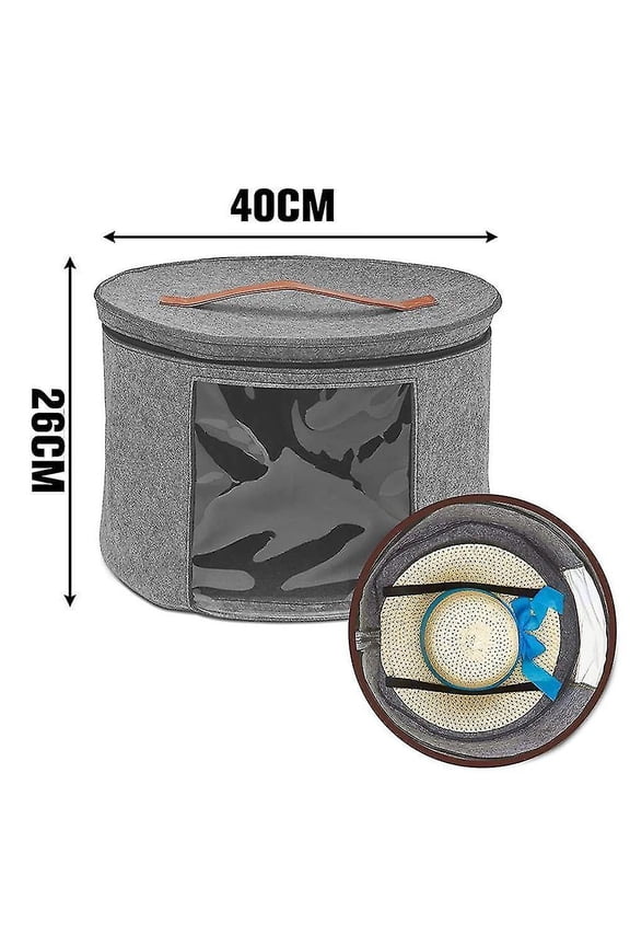 Hat Box Large Capacity Foldable Dust proof Hat Storage Bag With Visible Window For Man Women Hat Travel Home Dorm Storage