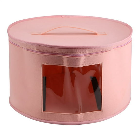 Hat Box Organizer Round Travel Boxes Foldable Storage Bag C