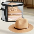 thumbnail image 1 of Hat Organizer Oversized Clear Mesh Hat Box Storage Bag for Women Portable Caps Cowboy Hat Storage for Closet with Handles Holds Up to 11 Caps,Gray, 1 of 8