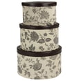 thumbnail image 1 of Hat Box Set With Faux Leather Lids - Floral, 1 of 1