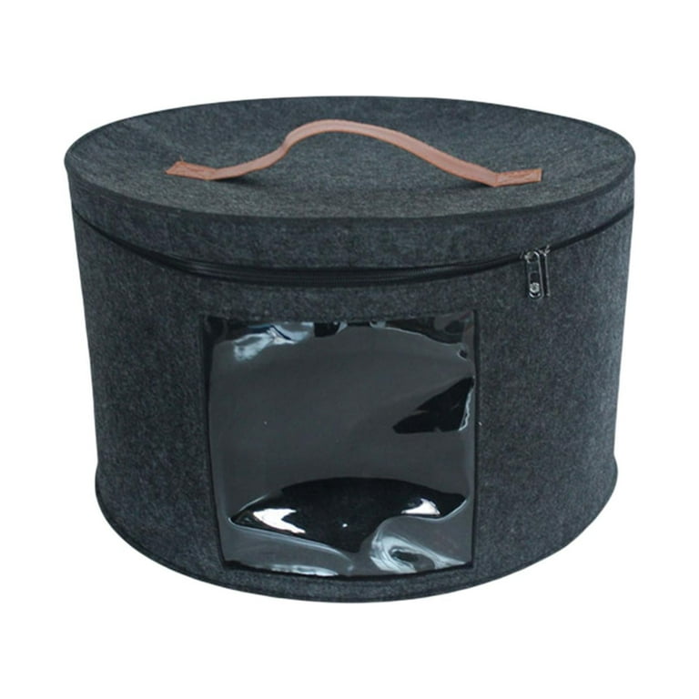 Hat Box Hat Storage Box for Women Men Storage Bin Large Capacity Foldable  Travel Hat Boxes Collapsible Hat Organizer for Toy Storage Closet Black  Small 