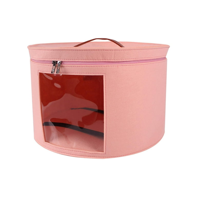 Hat Box Hat Storage Box for Women Men Storage Bin Large Capacity Foldable  Travel Hat Boxes Collapsible Hat Organizer for Toy Storage Closet Pink Large
