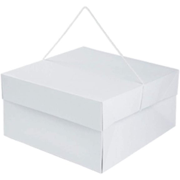 Hat Boxes with Handles - White - 14" x 14" x 7" - Case of 25 - Sturdy White Cardboard Hat Box with Handles - Premium Cardboard Hat Boxes with Lids for Secure Storage - Elegant Hat Box Solution