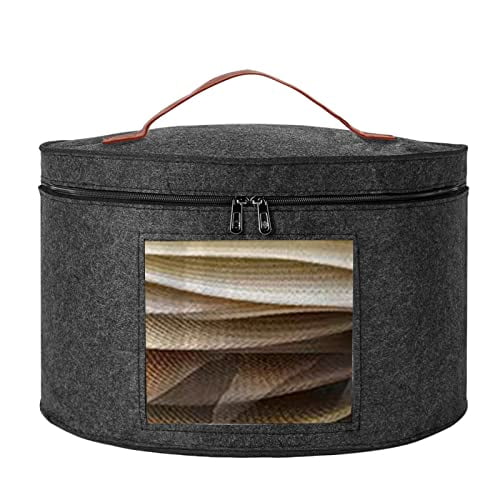 Hat Boxes for Women Storage & Men Foldable Hat Storage Boxes - Large Capacity Storage Box With Lids Round Box With Dustproof Lid Toy Storage - Dark Grey