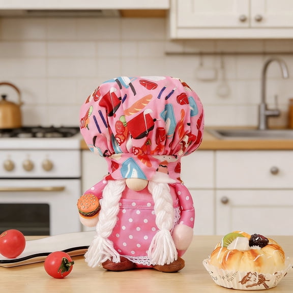 Hat Burger Dwarf Doll, Cute Standing Rudolph Figurine, Party Home Decoration Ornament, Food Lover Gift Prop