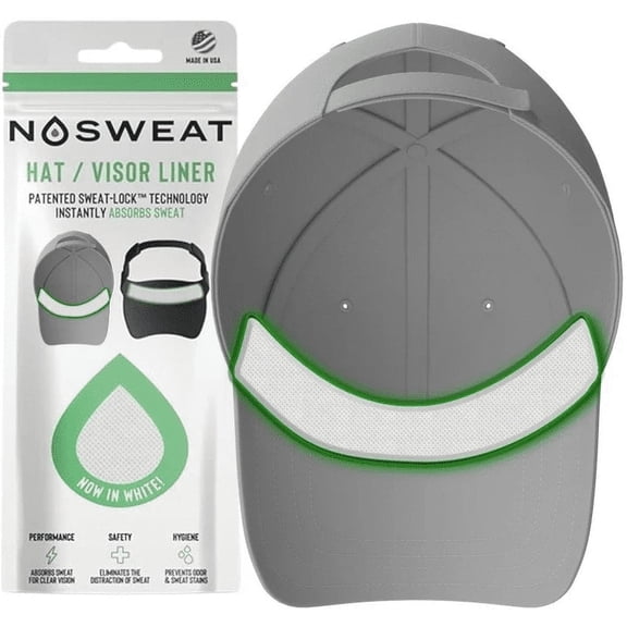 Hat & Cap Sweat Guard Liner - Thin Visor Sweatband Patented SweatLock Technology | Made in The USA - 12 Pack