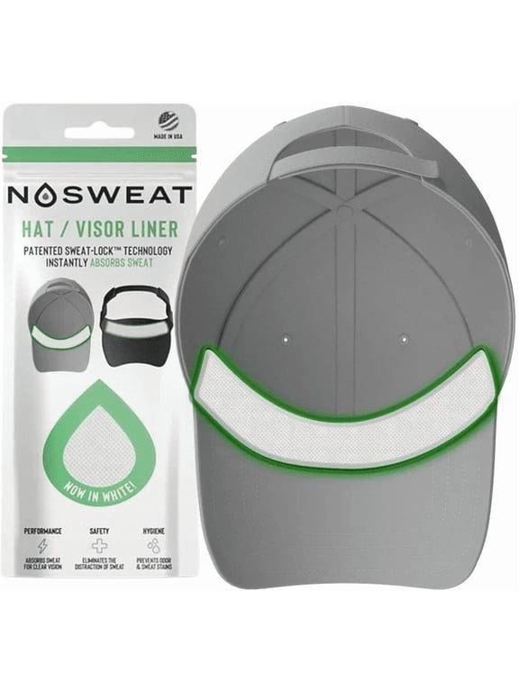 Hat & Cap Sweat Guard Liner - Thin Visor Sweatband Patented SweatLock Technology | Made in The USA - 3 Pack