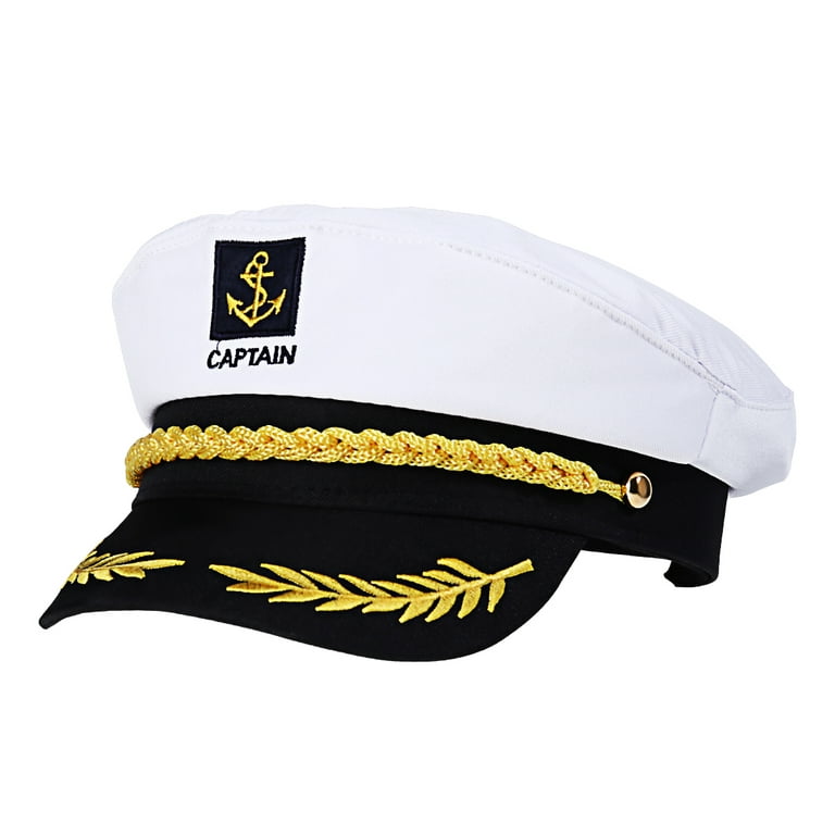 Hat Captain Sailor Captains Hats Boat Adult Partyyacht Costume Navy Men Cap  Nautical White Ship Pirate Outfit Marine 