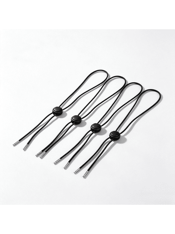 Hat Chin Cord, Flexible Removable Hat Chin Strap with Spring Loaded Stop Cord Lock Set of 5