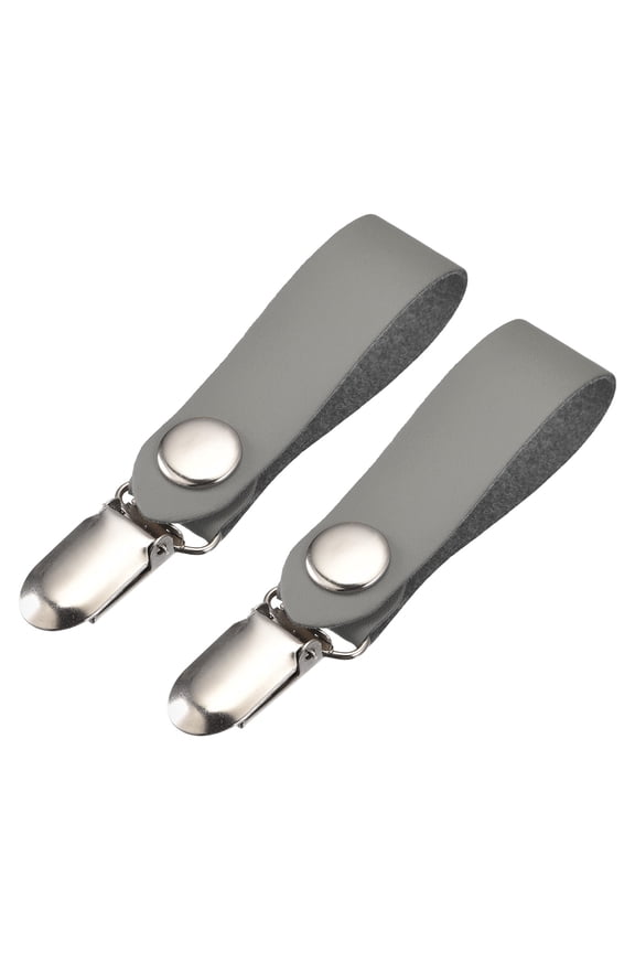 Hat Clips for Travel, 2 Pack PU Leather Hat Clips for Women Hat Companion, Gray